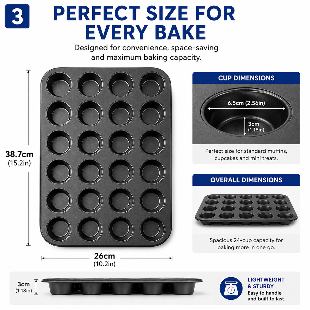 Non-Stick Muffin Tray, 24-Cup