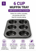 Non-Stick Muffin Tray, 6-Cup