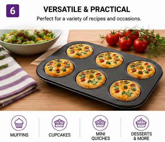 Non-Stick Muffin Tray, 6-Cup