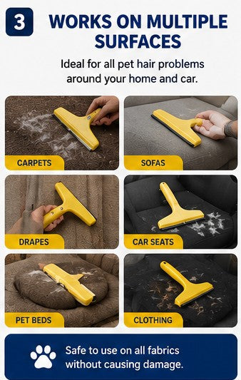 Pet Hair Remover with Rubber Blade