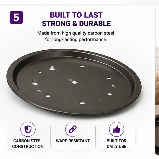 Non-Stick Perforated Pizza Pan, 35 × 2 cm – Pack of 2