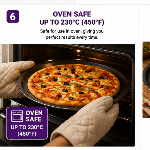 Non-Stick Perforated Pizza Pan, 35 × 2 cm – Pack of 2