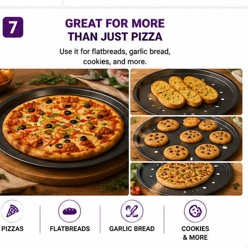 Non-Stick Perforated Pizza Pan, 35 × 2 cm – Pack of 2