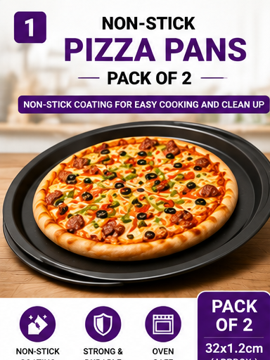 Non-Stick Solid Pizza Pan – Pack of 2