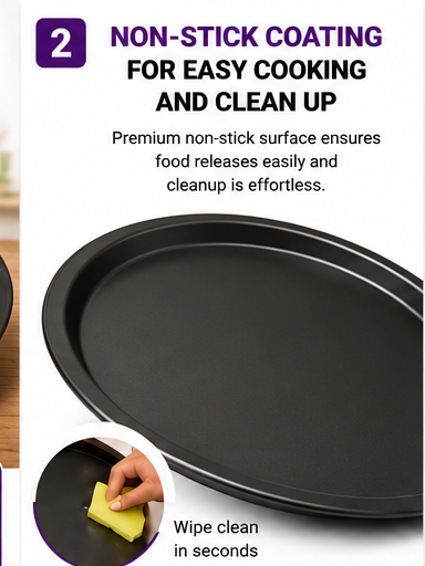 Non-Stick Solid Pizza Pan – Pack of 2