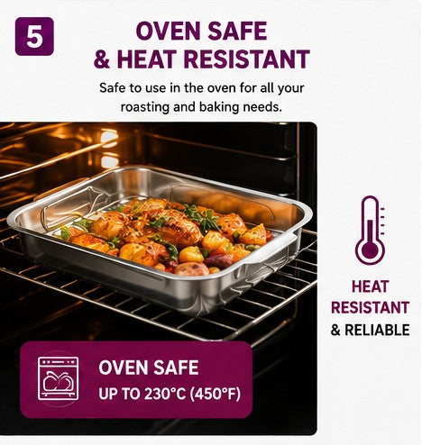 Non-Stick Roasting Tray Set with Racks, 4-Piece