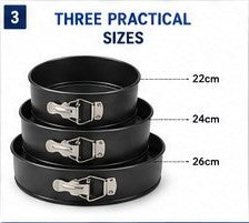 Non-Stick Springform Cake Tin Set, 3-Piece