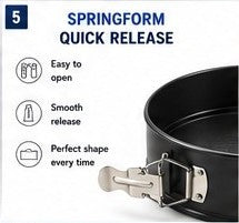 Non-Stick Springform Cake Tin Set, 3-Piece