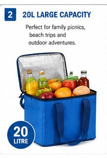 Insulated Cool Bag, 20L, with 800g Ice Pack