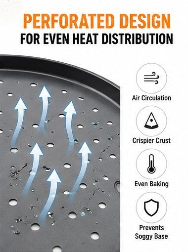 Non-Stick Perforated Pizza Pan, 35 × 2 cm – Single