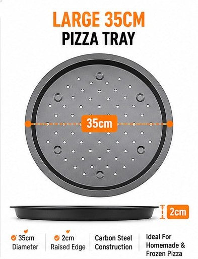 Non-Stick Perforated Pizza Pan, 35 × 2 cm – Single
