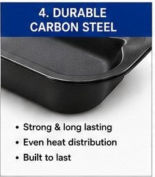 Deep Non-Stick Oblong Roasting Pan, 38 × 30 × 4.5 cm