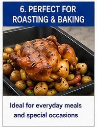 Deep Non-Stick Oblong Roasting Pan, 38 × 30 × 4.5 cm