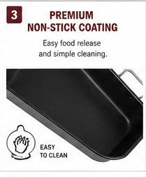 Non-Stick Roasting Pan with Handles, 37 × 28 × 6 cm