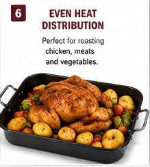 Non-Stick Roasting Pan with Handles, 37 × 28 × 6 cm